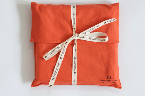 Bhagwa orange cotton keepsake bag included with My First Ramayana