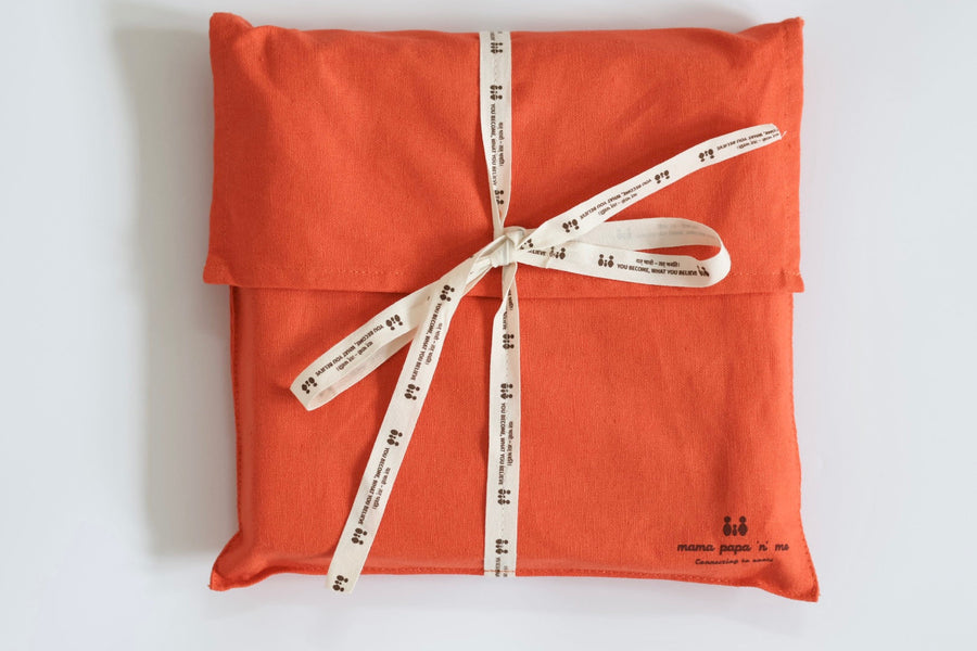 Bhagwa orange cotton keepsake bag