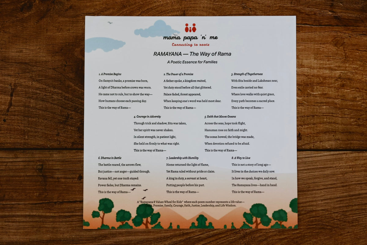 Ramayana The Way of Rama poem card in English