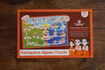 Ramayana Jigsaw Puzzle box, 3 ft by 2 ft, 48 pieces, ages 3 plus